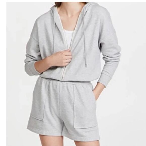 RAILS Nicola Zip Front Sweater Style Romper in Heather Grey Small - Picture 1 of 5